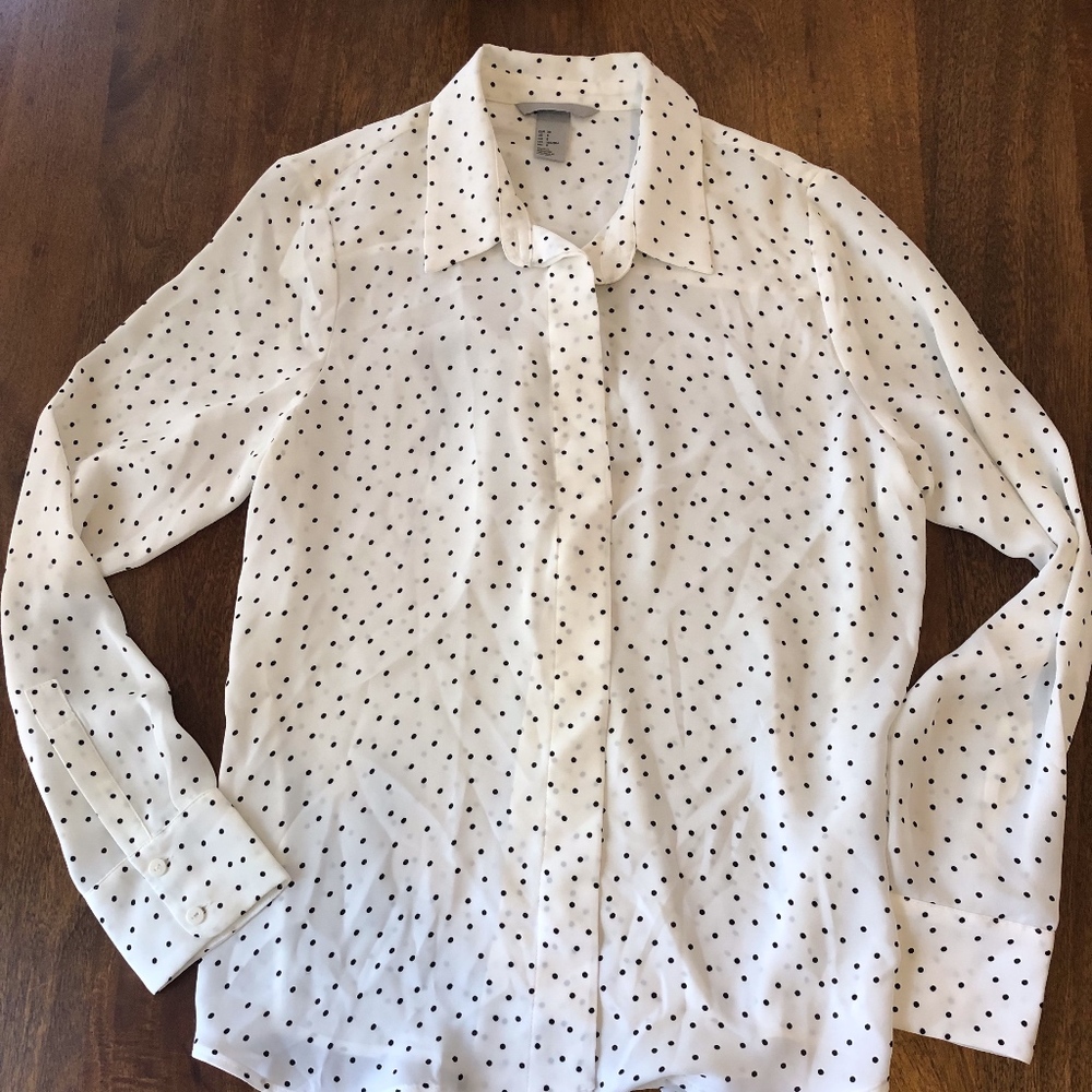 H&M polka dot button down shirt